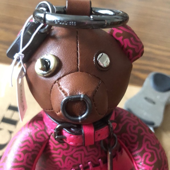 Coach x Keith Haring Pink designer Bear RARE - Picture 5 of 5